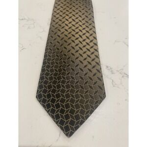 David Taylor Men's Tie Geometric Brown‎ Ombre Business Class 3.75" Width 56" L